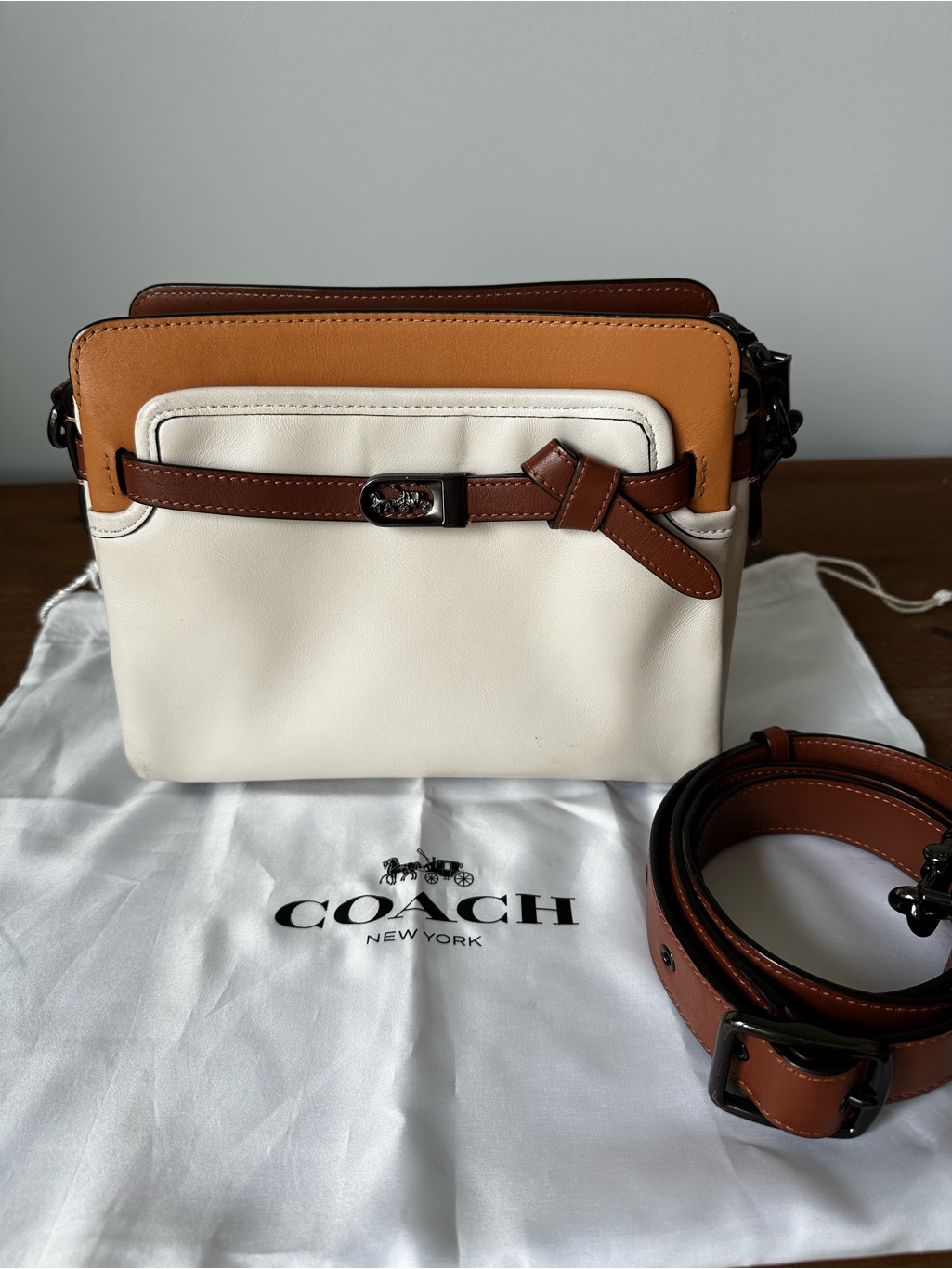 Authentic Coach Tate Carryall In Colorblock Natural Multi